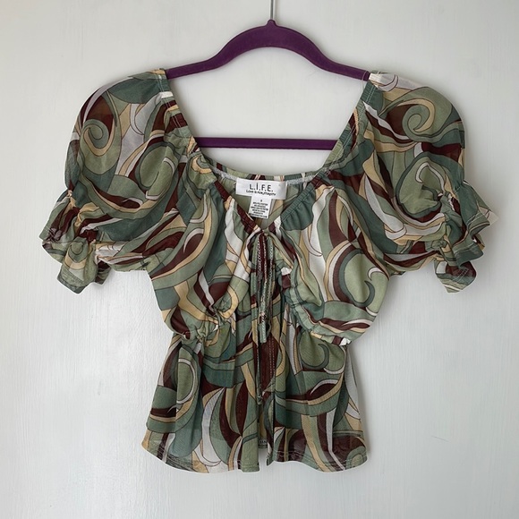 LIFE Love is for Eternity Mesh Open Front Blouse - Picture 1 of 6